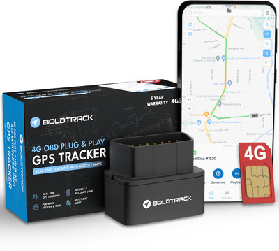 BoldTrack OBD Plug & Play GPS Tracker for Car | Real-Time Tracking & Smart Alerts GPS Device(Black)
