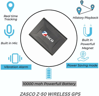 ZASCO Z50 Wireless Portable 10000mAh / 20 Days Run in one Charge / Voice Surveillance GPS Device(Black)