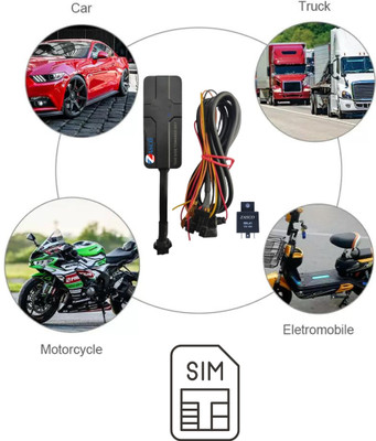 ZASCO V5 PRO Engine ON/OFF (ANTI-THEFT ALERT) GPS for Car Bike (With M2M SIM) GPS Device(Black)