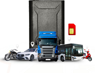 fetaca Strong Magnetic GPS Tracker For Car, Bike, Kids School Bag | 1-Year Subscription GPS Device(4000 Maps, Black)