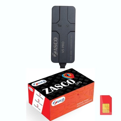ZASCO V5 Pro Wired tracker for Bike/Car/Scooty with Anti-theft (With Waterproof tape) GPS Device(1 Maps, Black)