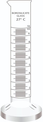 Pushpa Borosilicate Glass Measuring Cylinders 10ml with Graduation Marks Borosilicate Glass Graduated Cylinder(10 ml)
