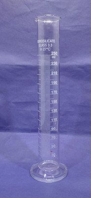 moolenterprises Borosilicate Glass Measuring Cylinder 250 ml (pack of 1 pic) Borosilicate Glass Graduated Cylinder(250 ml)