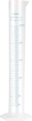 Pushpa Plastic 250ml Measuring Cylinder & 100ml Measuring Beaker Combo Pack PP (Polypropylene) Graduated Cylinder(250 ml)