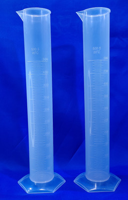 moolenterprises Measuring Cylinder (Size: 500ML) set of 2 Plastic Graduated Cylinder(500 ml)