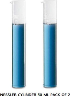 Apex Labs Nessler Cylinder 50 ML Borosillicate Pack of 2 Glass Graduated Cylinder(50 ml)