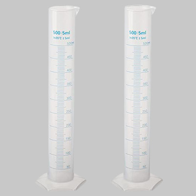 Z GLASS Measuring Cylinder_500 ml_pack of 2 Plastic Graduated Cylinder(500 ml)