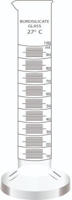 Pushpa Borosilicate Glass Measuring Cylinders 100ml with Graduation Marks Borosilicate Glass Graduated Cylinder(100 ml)