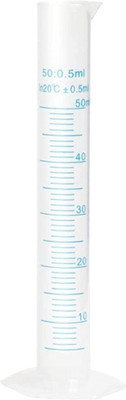 OCTA 50ML Transparent Plastic Graduated Cylinder for Laboratory Testing (Pack of 1) PP (Polypropylene) Graduated Cylinder(50 ml)