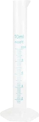 OCTA 10ML Transparent Plastic Graduated Cylinder for Laboratory Testing (Pack of 1) PP (Polypropylene) Graduated Cylinder(10 ml)