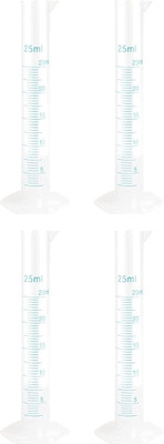 Spylx Scientific Plastic Measuring Cylinder Set of 4, 25ml Polypropylene Material PP (Polypropylene) Graduated Cylinder(25 ml)