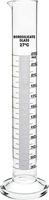 Pushpa Measuring Cylinder 250ml Borosilicate Glass Graduated Cylinder(250 ml)