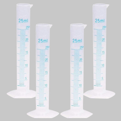 Z GLASS Measuring Cylinder_25ml_pack of 4 Plastic Graduated Cylinder(25 ml)