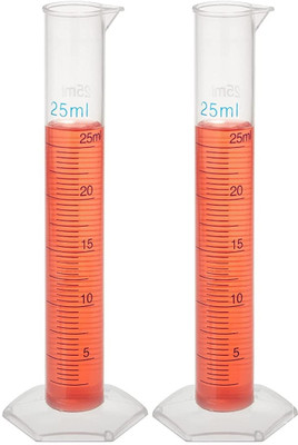 Spylx Plastic Measuring Graduated Cylinder's for Laboratory Test pack of 2 Plastic Graduated Cylinder(25 ml)