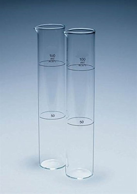 GVSSCO Graduated Nessler Cylinder 100 ML Pack of 2 Borosilicate Glass Graduated Cylinder(100 ml)