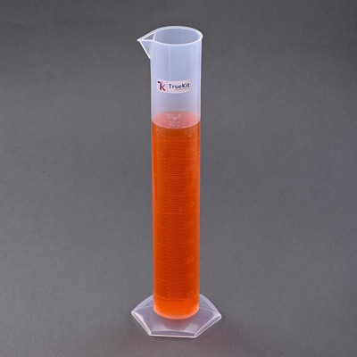 TRUEKIT Transparent Plastic Measuring Cylinders with Graduation Marks (500ml)(Pack of 2) Plastic Graduated Cylinder(500 ml)