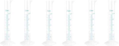 Spylx Scientific Plastic Measuring Cylinder Set of 6, 25ml Polypropylene Material PP (Polypropylene) Graduated Cylinder(25 ml)