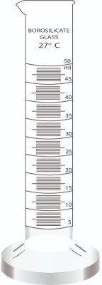 Pushpa Borosilicate Glass Measuring Cylinders 50ml with Graduation Marks Borosilicate Glass Graduated Cylinder(50 ml)