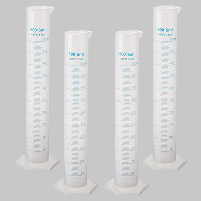 Z GLASS Measuring Cylinder_500 ml_pack of 4 Plastic Graduated Cylinder(500 ml)