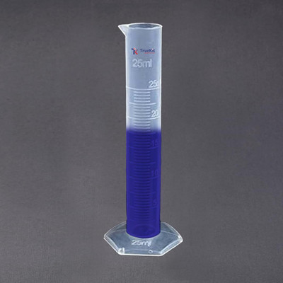 TRUEKIT Transparent Measuring with Graduation Marks(Pack - 4) Plastic Graduated Cylinder(25 ml)