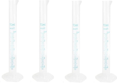 Spylx Scientific Plastic Measuring Cylinder Set of 2, 10ml Polypropylene Material PP (Polypropylene) Graduated Cylinder(10 ml)