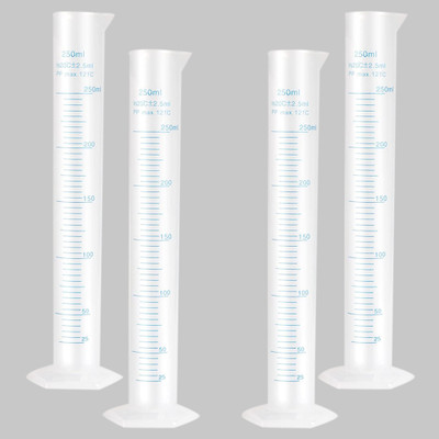Z GLASS Measuring Cylinder_250 ml_pack of 4 Plastic Graduated Cylinder(250 ml)