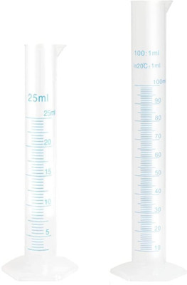 Spylx Measuring Cylinder Set of 4, 25ml Polypropylene Hexagonal Base PP (Polypropylene) Graduated Cylinder(25 ml)