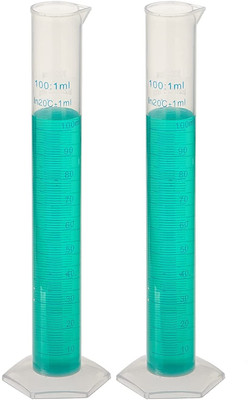 Spylx Plastic Measuring Graduated Cylinder's for Laboratory Test pack of 2 Plastic Graduated Cylinder(100 ml)