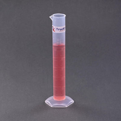 TRUEKIT Transparent Plastic Measuring Cylinders 50 ML for Measuring (Pack of 4) Plastic Graduated Cylinder(50 ml)