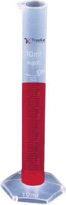 TRUEKIT Transparent Measuring for Solid & Liquid (Pack-4) Plastic Graduated Cylinder(10 ml)
