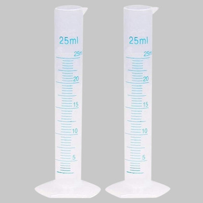 Z GLASS Measuring Cylinder_25ml_pack of 2 Plastic Graduated Cylinder(25 ml)
