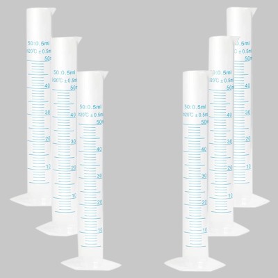 Z GLASS Measuring Cylinder_50ml_pack of 6 Plastic Graduated Cylinder(50 ml)