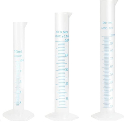 Spylx Measuring Cylinder Combo Pack of 2, 50ml & 100ml Polypropylene Hexagonal Base PP (Polypropylene) Graduated Cylinder(100 ml)