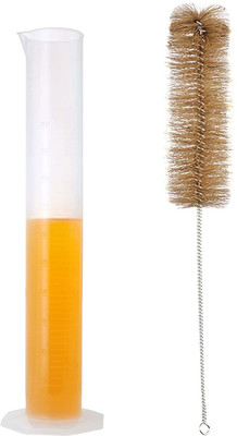Spylx 250ml Plastic Measuring Cylinder Beaker Science with Brush Plastic Graduated Cylinder(250 ml)