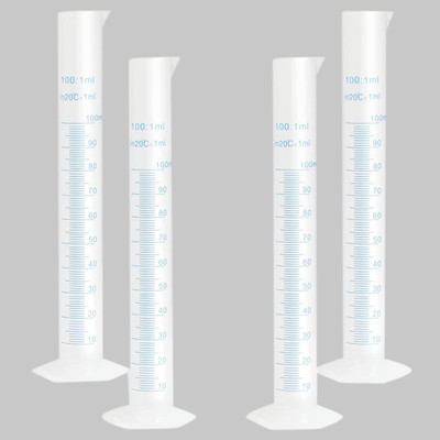 Z GLASS Measuring Cylinder_100ml_pack of 4 Plastic Graduated Cylinder(100 ml)