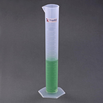 TRUEKIT Transparent Plastic Measuring Cylinders with Graduation Marks (250ml)(Pack of 4) Plastic Graduated Cylinder(250 ml)