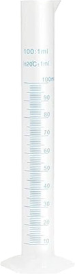 Pushpa 100ml Plastic Measuring Cylinder & 100ml Measuring Beaker Combo Pack PP (Polypropylene) Graduated Cylinder(100 ml)