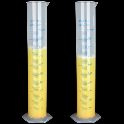 Salco 2Pack 1000ml Plastic Graduated Cylinder, 2-Sided Marking Lab Cylinders Plastic Graduated Cylinder(1000 ml)