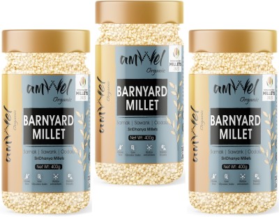 Amwel Organic Barnyard Millet | 400g x 3 pc | Siri Dhanya Millets | Sama Samak Sawang Barnyard Millet(1.2 kg, Pack of 3)