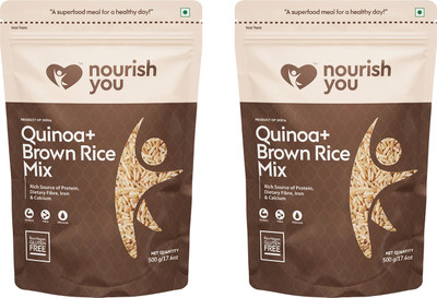 Nourish You Quinoa with Brown Rice Mix | Gluten Free | Source of Protein and Fibre 500G Each Quinoa(1 kg, Pack of 2)