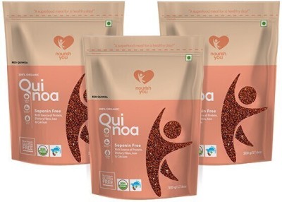 Nourish You Organic Red Quinoa Seeds | Rich Source of Protein & Fiber | 500g Each Quinoa(1.5 kg, Pack of 3)