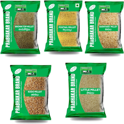 Prabhakar Brand Foxtail Millet ,Little Millet, Barnyard Millet,Kodo Millet,Browntop Millet Combo Jowar(2.5 kg, Pack of 5)