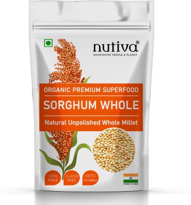 Nutiva Unpolished Sorghum/Jowar Millets 5kg (Great Millet/Bili Jola/Jonnalu/Cholam) Sorghum(5 kg)