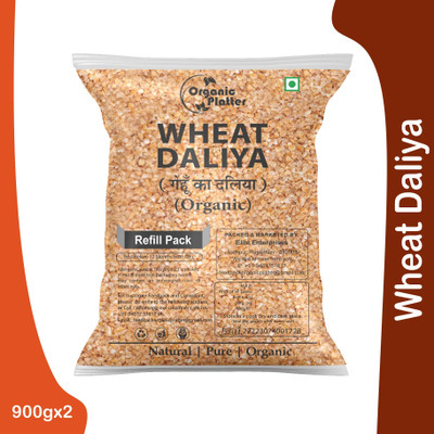 Organic Platter Wheat Daliya,Broken Wheat,Gehu ka Daliya, Khapli Wheat Daliya,High Protein-RE Whole Wheat(1.8 kg)