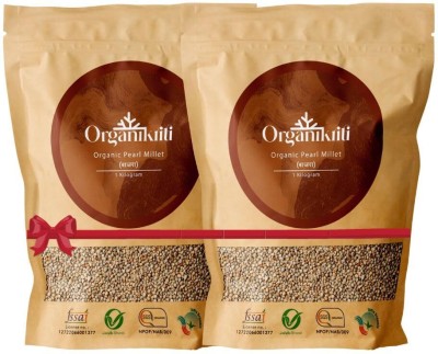 Organikriti Pearl Millet Whole Bajra - 1KG Each | Pearl Millet(2 kg, Pack of 2)