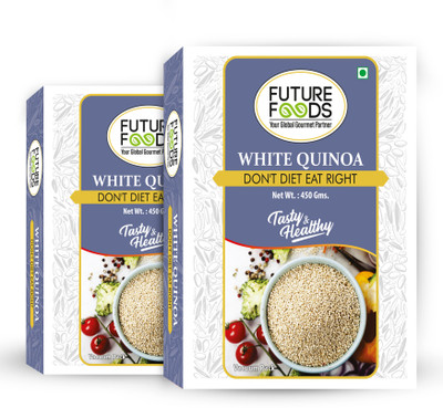 Future Foods Future Food White Quinoa, Kinwa,Khaire,Rich in Protein Pack of 2 = 450 grams * 2 Quinoa(0.9 kg, Pack of 2)