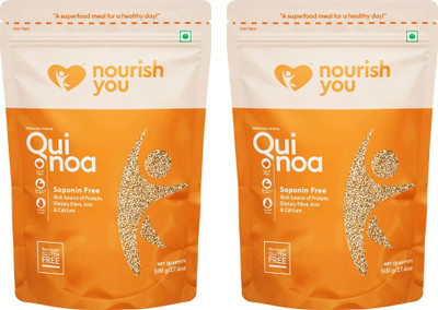 Nourish You Premium White Quinoa | Powerhouse of Protein & Fibre | 500g Each Quinoa(1 kg, Pack of 2)