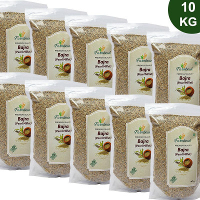 Farmbean Bajra Sabut (Pearl Millet Whole)| Bajra Dalia |Immunity Builder Bajra Dalia Pearl Millet(10 kg, Pack of 10)