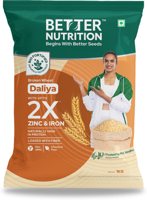 Better Nutrition Biofortified Daliya | High-Protein Broken Wheat | Rich in Iron, Zinc & Fiber | Broken Wheat(1 kg)