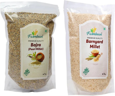 Farmbean COMBO Of 2 -Bajra Whole Grain (1KG) & Barnyard Millet (1KG) Barnyard Millet(1 kg, Pack of 2)